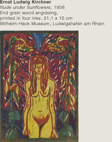 Ernst Ludwig Kirchner . Nude under sunflowers