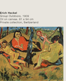 Erich Heckel . Group outdoors