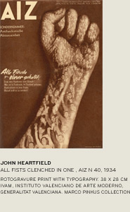 John Heartfield. Quien lee peridicos burgueses acaba ciego y sordo.Fuera con los vendajes embrutecedores!