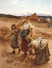 Lon Augustin Lhermitte. Gleaners, at the End of the Day