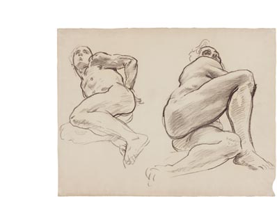 Dos Figuras. Estudio para Infierno. Murales de la Boston Public Library