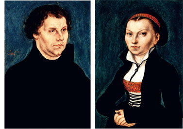 Retratos de Martn Lutero y su mujer Catalina von Bora