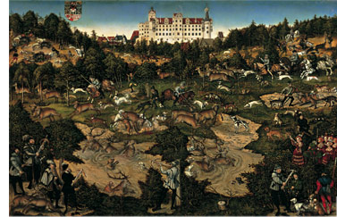 Cacera en honor de Carlos V en el castillo de Torgau