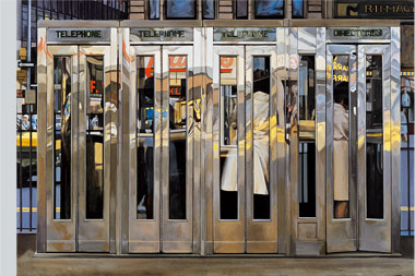 Image of the work of Richard Estes Telephone Booths