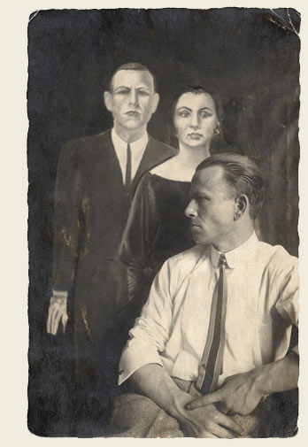 Otto Dix in front of his Self-Portrait with Martha
